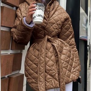 Chic Quilted Brown Puffer Jacket